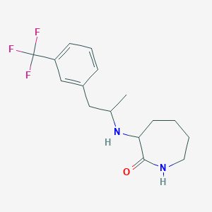 molecular formula C16H21F3N2O B6072590 3-({1-methyl-2-[3-(trifluoromethyl)phenyl]ethyl}amino)-2-azepanone 