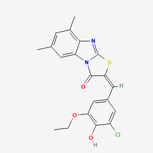 molecular formula C20H17ClN2O3S B6072594 2-(3-chloro-5-ethoxy-4-hydroxybenzylidene)-6,8-dimethyl[1,3]thiazolo[3,2-a]benzimidazol-3(2H)-one 