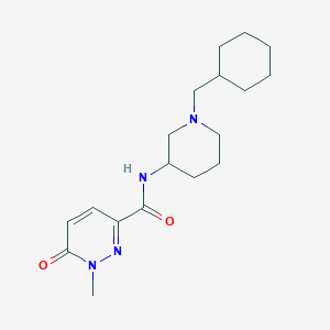molecular formula C18H28N4O2 B6072615 N-[1-(cyclohexylmethyl)-3-piperidinyl]-1-methyl-6-oxo-1,6-dihydro-3-pyridazinecarboxamide 