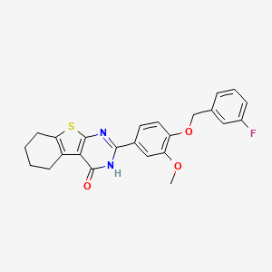 molecular formula C24H21FN2O3S B6072622 2-{4-[(3-fluorobenzyl)oxy]-3-methoxyphenyl}-5,6,7,8-tetrahydro[1]benzothieno[2,3-d]pyrimidin-4(3H)-one 