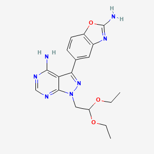 molecular formula C18H21N7O3 B607265 eCF309 CAS No. 2001571-40-8