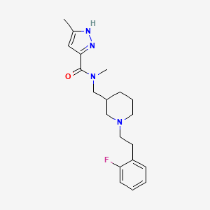molecular formula C20H27FN4O B6072657 N-({1-[2-(2-fluorophenyl)ethyl]-3-piperidinyl}methyl)-N,5-dimethyl-1H-pyrazole-3-carboxamide 