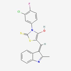 molecular formula C19H12ClFN2OS2 B6072683 3-(3-chloro-4-fluorophenyl)-5-[(2-methyl-1H-indol-3-yl)methylene]-2-thioxo-1,3-thiazolidin-4-one 
