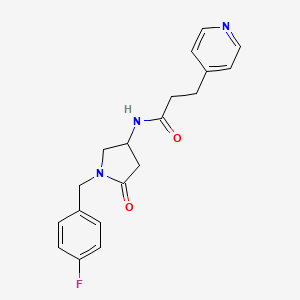 N-[1-(4-fluorobenzyl)-5-oxo-3-pyrrolidinyl]-3-(4-pyridinyl)propanamide
