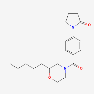 molecular formula C21H30N2O3 B6072729 1-(4-{[2-(4-methylpentyl)-4-morpholinyl]carbonyl}phenyl)-2-pyrrolidinone 