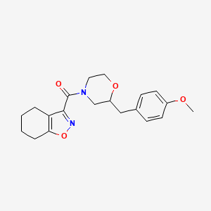 molecular formula C20H24N2O4 B6072736 3-{[2-(4-methoxybenzyl)morpholin-4-yl]carbonyl}-4,5,6,7-tetrahydro-2,1-benzisoxazole 