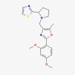 2-(2,4-dimethoxyphenyl)-5-methyl-4-{[2-(1,3-thiazol-2-yl)-1-pyrrolidinyl]methyl}-1,3-oxazole