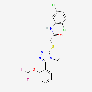 molecular formula C19H16Cl2F2N4O2S B6072749 N-(2,5-dichlorophenyl)-2-({5-[2-(difluoromethoxy)phenyl]-4-ethyl-4H-1,2,4-triazol-3-yl}thio)acetamide 
