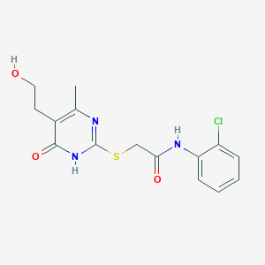 molecular formula C15H16ClN3O3S B6072752 N-(2-chlorophenyl)-2-{[5-(2-hydroxyethyl)-4-methyl-6-oxo-1,6-dihydro-2-pyrimidinyl]thio}acetamide 