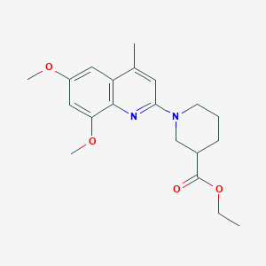 ethyl 1-(6,8-dimethoxy-4-methyl-2-quinolinyl)-3-piperidinecarboxylate