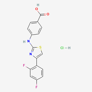 molecular formula C16H11ClF2N2O2S B6072779 4-{[4-(2,4-difluorophenyl)-1,3-thiazol-2-yl]amino}benzoic acid hydrochloride 