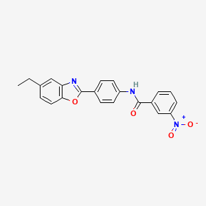 molecular formula C22H17N3O4 B6072812 N-[4-(5-ethyl-1,3-benzoxazol-2-yl)phenyl]-3-nitrobenzamide 