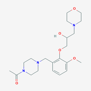 molecular formula C21H33N3O5 B6072831 1-{2-[(4-acetyl-1-piperazinyl)methyl]-6-methoxyphenoxy}-3-(4-morpholinyl)-2-propanol 