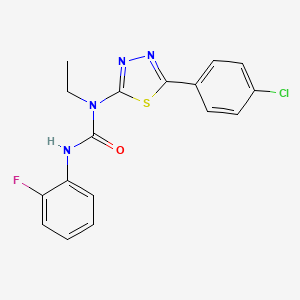 molecular formula C17H14ClFN4OS B6072834 N-[5-(4-chlorophenyl)-1,3,4-thiadiazol-2-yl]-N-ethyl-N'-(2-fluorophenyl)urea 