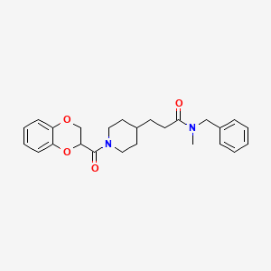molecular formula C25H30N2O4 B6072848 N-benzyl-3-[1-(2,3-dihydro-1,4-benzodioxin-2-ylcarbonyl)-4-piperidinyl]-N-methylpropanamide 