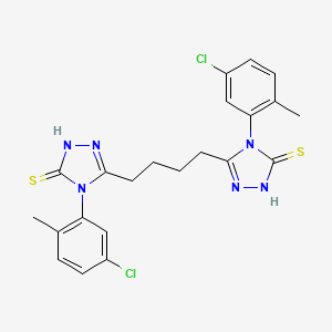 molecular formula C22H22Cl2N6S2 B6072855 5,5'-(1,4-butanediyl)bis[4-(5-chloro-2-methylphenyl)-4H-1,2,4-triazole-3-thiol] 