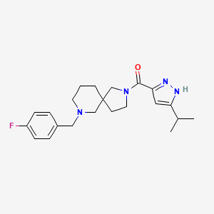 molecular formula C22H29FN4O B6072858 7-(4-fluorobenzyl)-2-[(3-isopropyl-1H-pyrazol-5-yl)carbonyl]-2,7-diazaspiro[4.5]decane 