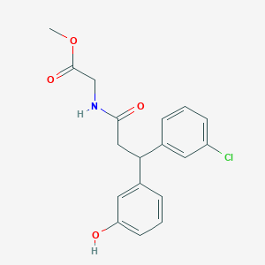 methyl N-[3-(3-chlorophenyl)-3-(3-hydroxyphenyl)propanoyl]glycinate