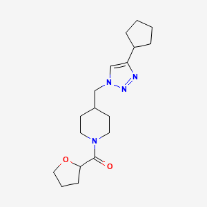 molecular formula C18H28N4O2 B6072880 4-[(4-cyclopentyl-1H-1,2,3-triazol-1-yl)methyl]-1-(tetrahydro-2-furanylcarbonyl)piperidine 