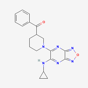 molecular formula C19H20N6O2 B6072885 {1-[6-(cyclopropylamino)[1,2,5]oxadiazolo[3,4-b]pyrazin-5-yl]-3-piperidinyl}(phenyl)methanone 