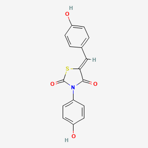molecular formula C16H11NO4S B6072886 5-(4-hydroxybenzylidene)-3-(4-hydroxyphenyl)-1,3-thiazolidine-2,4-dione 