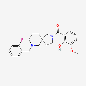 molecular formula C23H27FN2O3 B6072891 2-{[7-(2-fluorobenzyl)-2,7-diazaspiro[4.5]dec-2-yl]carbonyl}-6-methoxyphenol 