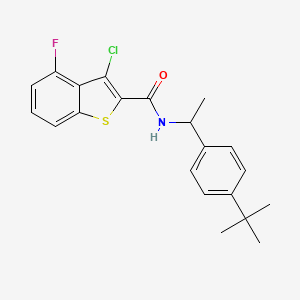 molecular formula C21H21ClFNOS B6072924 N-[1-(4-tert-butylphenyl)ethyl]-3-chloro-4-fluoro-1-benzothiophene-2-carboxamide 