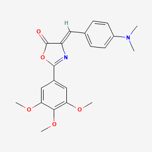 molecular formula C21H22N2O5 B6072936 4-[4-(dimethylamino)benzylidene]-2-(3,4,5-trimethoxyphenyl)-1,3-oxazol-5(4H)-one 