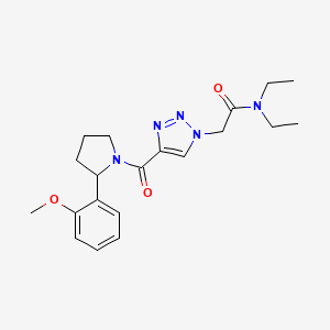 molecular formula C20H27N5O3 B6072937 N,N-diethyl-2-(4-{[2-(2-methoxyphenyl)-1-pyrrolidinyl]carbonyl}-1H-1,2,3-triazol-1-yl)acetamide 