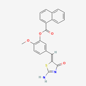 5-[(2-imino-4-oxo-1,3-thiazolidin-5-ylidene)methyl]-2-methoxyphenyl 1-naphthoate
