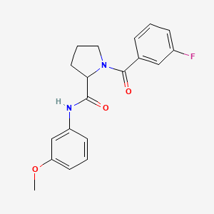 molecular formula C19H19FN2O3 B6072959 1-(3-fluorobenzoyl)-N-(3-methoxyphenyl)prolinamide 