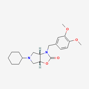 molecular formula C20H28N2O4 B6072971 (3aS*,6aR*)-5-cyclohexyl-3-(3,4-dimethoxybenzyl)hexahydro-2H-pyrrolo[3,4-d][1,3]oxazol-2-one 