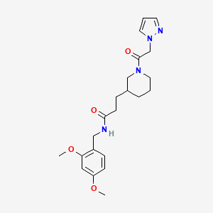 molecular formula C22H30N4O4 B6072972 N-(2,4-dimethoxybenzyl)-3-[1-(1H-pyrazol-1-ylacetyl)-3-piperidinyl]propanamide 