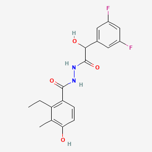 molecular formula C18H18F2N2O4 B607298 N'-(2-(3,5-二氟苯基)-2-羟基乙酰)-2-乙基-4-羟基-3-甲基苯甲酰肼 CAS No. 1181770-72-8