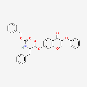 molecular formula C32H25NO7 B6072992 4-oxo-3-phenoxy-4H-chromen-7-yl N-[(benzyloxy)carbonyl]phenylalaninate 