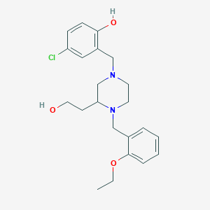 molecular formula C22H29ClN2O3 B6073006 4-chloro-2-{[4-(2-ethoxybenzyl)-3-(2-hydroxyethyl)-1-piperazinyl]methyl}phenol 