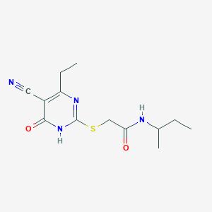 N-(sec-butyl)-2-[(5-cyano-4-ethyl-6-oxo-1,6-dihydro-2-pyrimidinyl)thio]acetamide