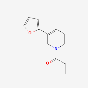molecular formula C13H15NO2 B607303 1-[5-(呋喃-2-基)-4-甲基-1,2,3,6-四氢吡啶-1-基]丙-2-烯-1-酮 CAS No. 2094547-67-6