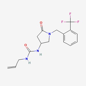 molecular formula C16H18F3N3O2 B6073045 N-allyl-N'-{5-oxo-1-[2-(trifluoromethyl)benzyl]-3-pyrrolidinyl}urea 