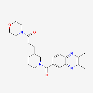 molecular formula C23H30N4O3 B6073060 2,3-dimethyl-6-({3-[3-(4-morpholinyl)-3-oxopropyl]-1-piperidinyl}carbonyl)quinoxaline 