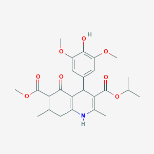 molecular formula C25H31NO8 B6073119 6-Methyl 3-propan-2-yl 4-(4-hydroxy-3,5-dimethoxyphenyl)-2,7-dimethyl-5-oxo-1,4,5,6,7,8-hexahydroquinoline-3,6-dicarboxylate 