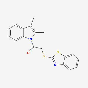 molecular formula C19H16N2OS2 B6073127 2-{[2-(2,3-dimethyl-1H-indol-1-yl)-2-oxoethyl]thio}-1,3-benzothiazole 