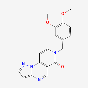 molecular formula C18H16N4O3 B6073142 7-(3,4-dimethoxybenzyl)pyrazolo[1,5-a]pyrido[3,4-e]pyrimidin-6(7H)-one 