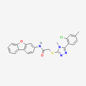 2-{[5-(2-chloro-4-methylphenyl)-4-methyl-4H-1,2,4-triazol-3-yl]thio}-N-dibenzo[b,d]furan-3-ylacetamide