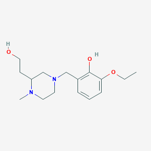 molecular formula C16H26N2O3 B6073222 2-ethoxy-6-{[3-(2-hydroxyethyl)-4-methyl-1-piperazinyl]methyl}phenol 