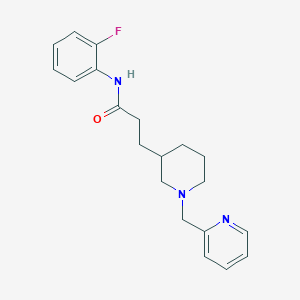 molecular formula C20H24FN3O B6073235 N-(2-fluorophenyl)-3-[1-(2-pyridinylmethyl)-3-piperidinyl]propanamide 