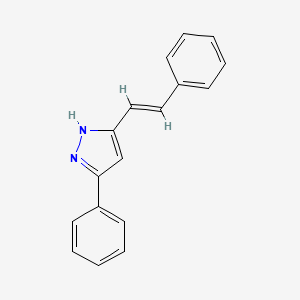 molecular formula C17H14N2 B6073240 5-phenyl-3-(2-phenylvinyl)-1H-pyrazole 
