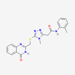 2-(4-methyl-5-{[(4-oxo-3,4-dihydro-2-quinazolinyl)methyl]thio}-4H-1,2,4-triazol-3-yl)-N-(2-methylphenyl)acetamide