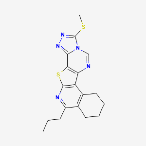 molecular formula C18H19N5S2 B6073268 3-(methylthio)-11-propyl-7,8,9,10-tetrahydro[1,2,4]triazolo[4'',3'':1',6']pyrimido[4',5':4,5]thieno[2,3-c]isoquinoline 