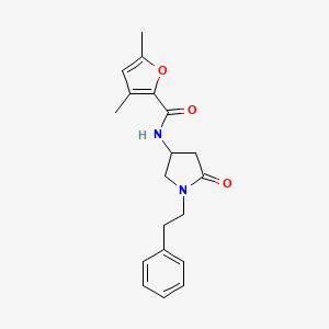 molecular formula C19H22N2O3 B6073271 3,5-dimethyl-N-[5-oxo-1-(2-phenylethyl)-3-pyrrolidinyl]-2-furamide 